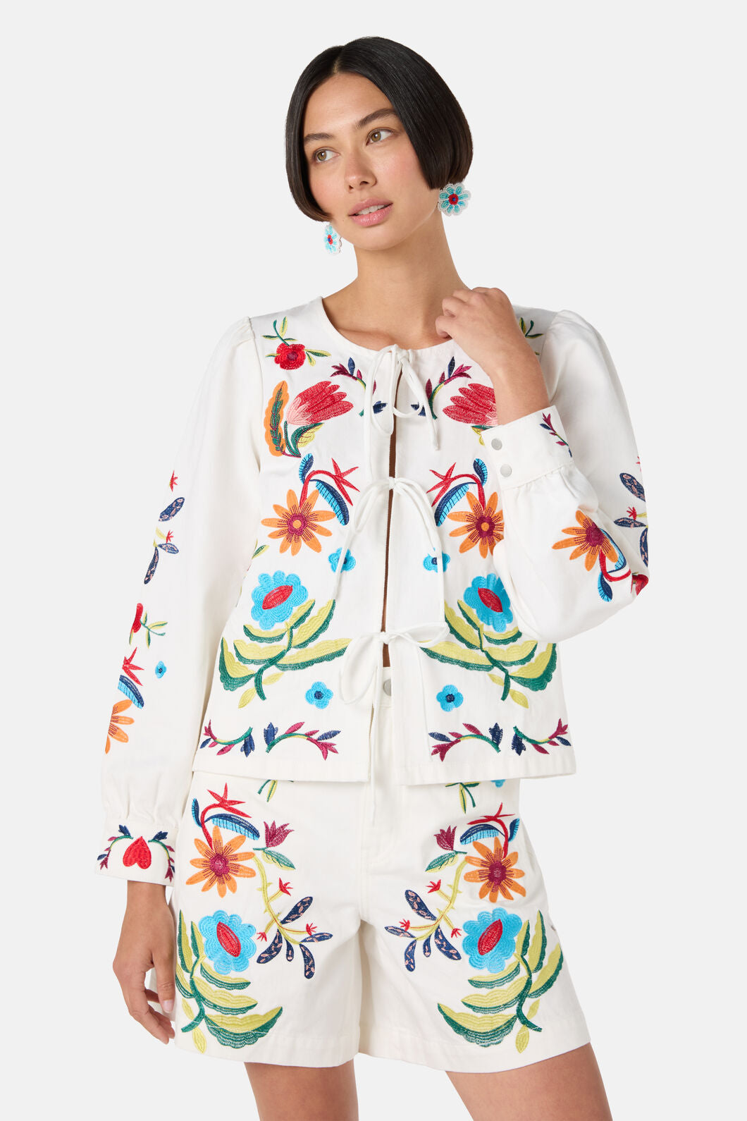 Gorman - Little Things Denim Tie Jacket - cream