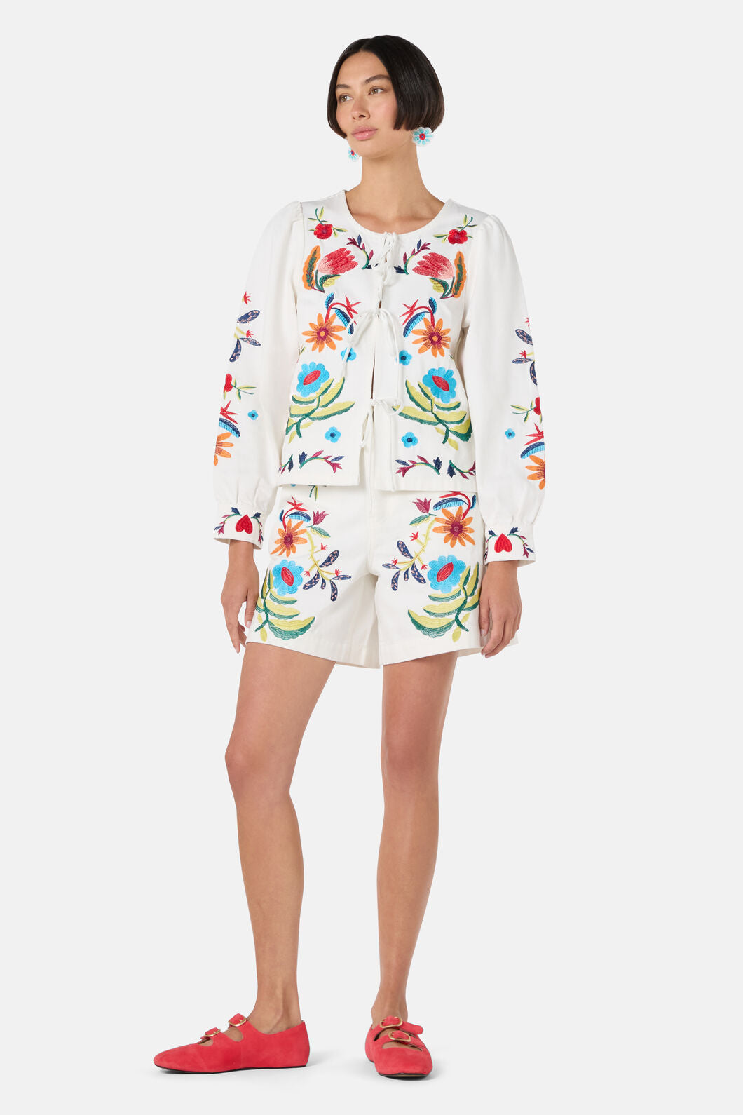 Gorman - Little Things Denim Tie Jacket - cream