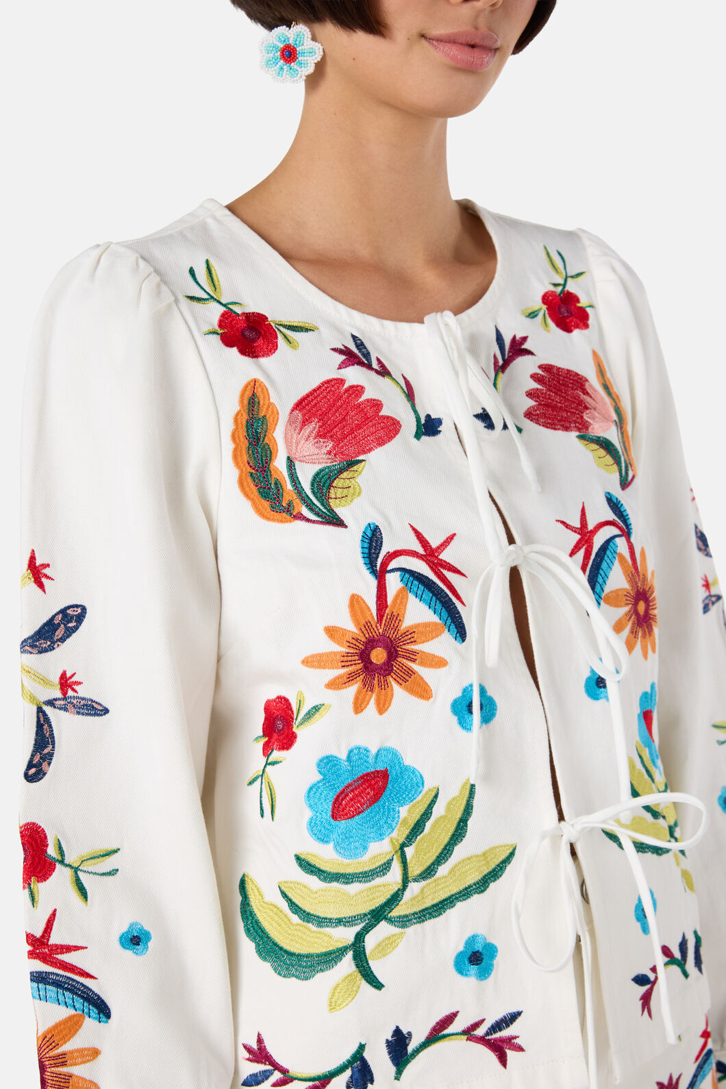 Gorman - Little Things Denim Tie Jacket - cream
