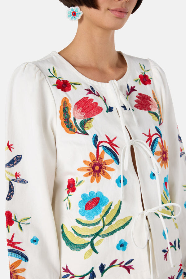 Gorman - Little Things Denim Tie Jacket - cream