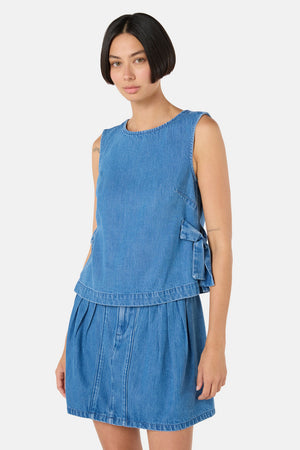 Gorman - Bowtiful Denim Tank - mid-blue