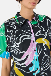 Gorman - Linework Cotton Shirt Dress - print
