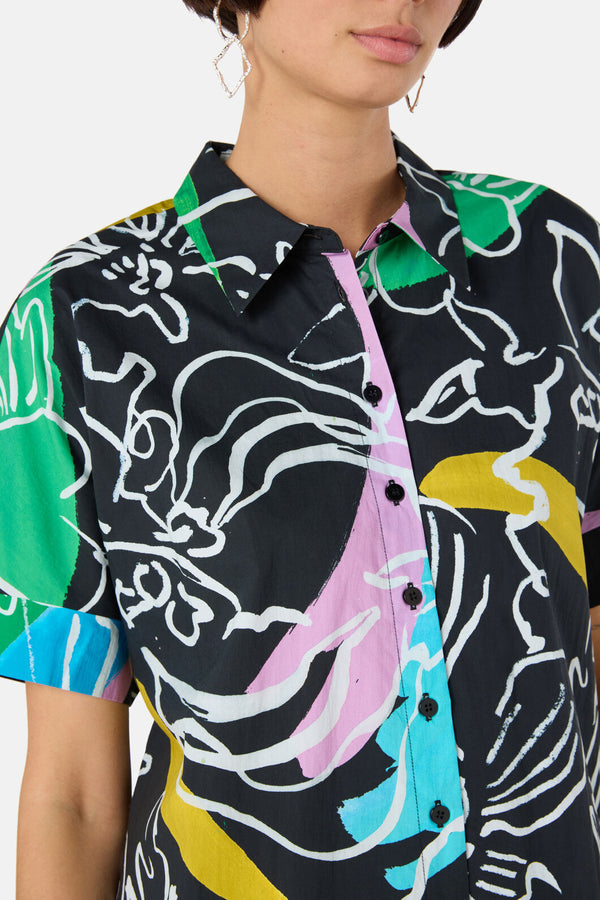 Gorman - Linework Cotton Shirt Dress - print