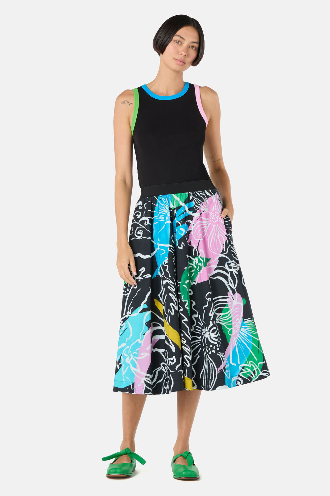 Gorman - Linework Cotton Skort - print