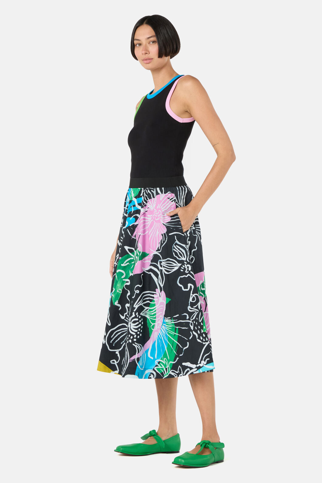 Gorman - Linework Cotton Skort - print