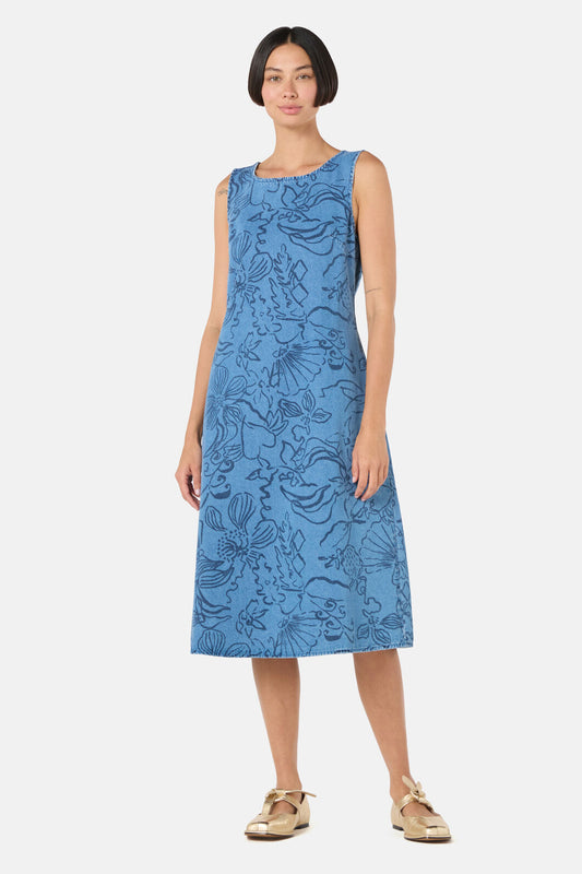 Gorman - Linework Slip Denim Dress - print