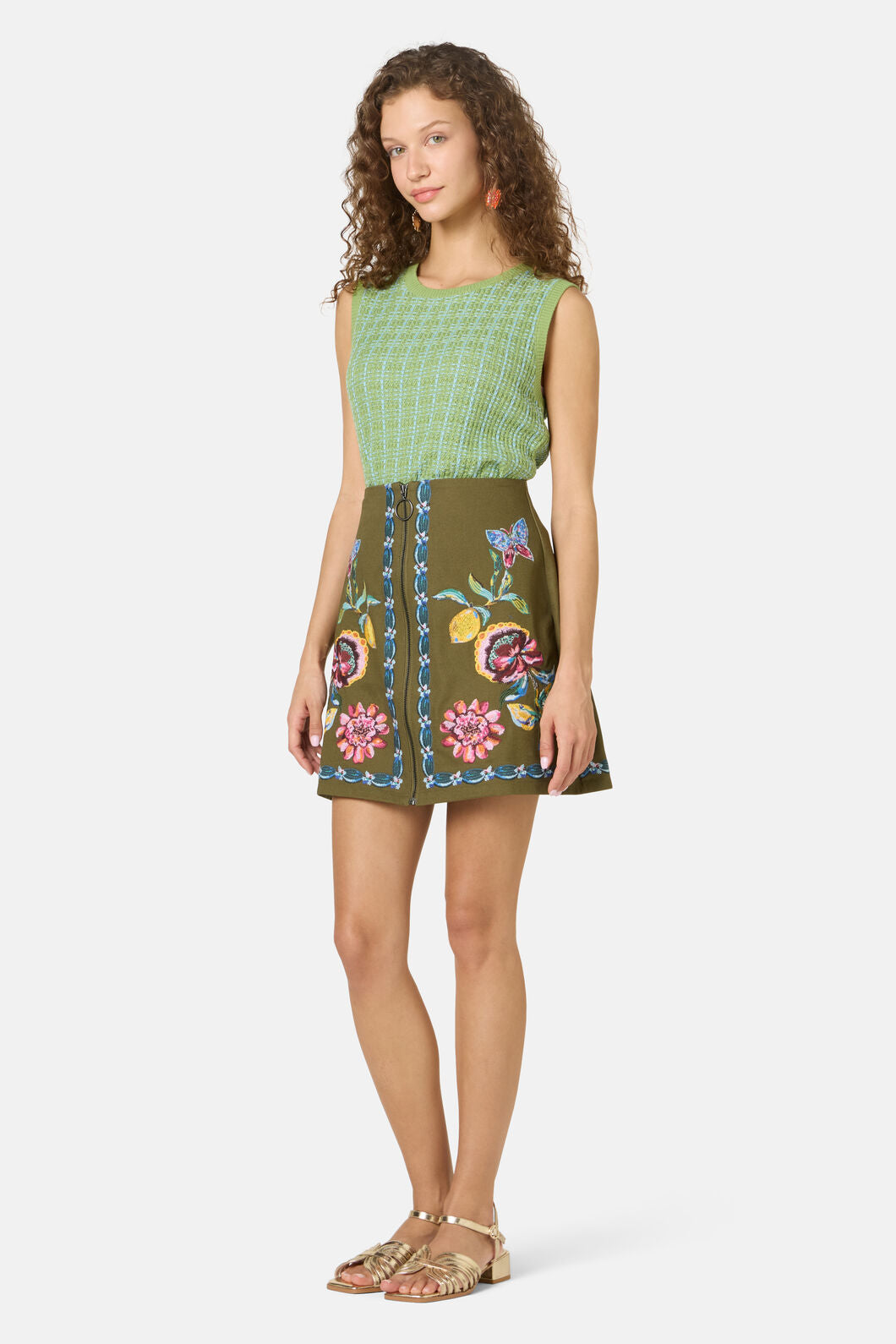 Gorman - Floral Symphony Mini Skirt - khaki