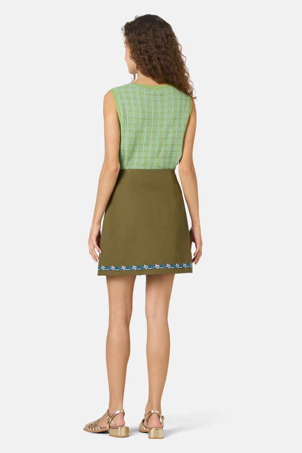Gorman - Floral Symphony Mini Skirt - khaki