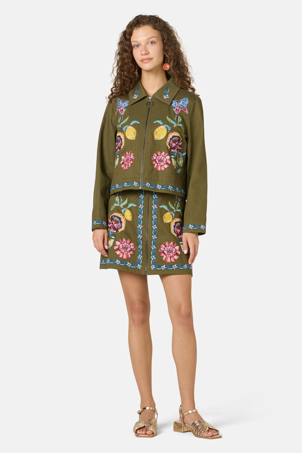 Gorman - Floral Symphony Mini Skirt - khaki