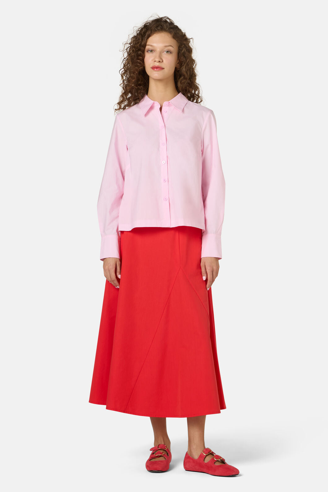 Gorman - Juno Pleated Cotton Shirt - pink