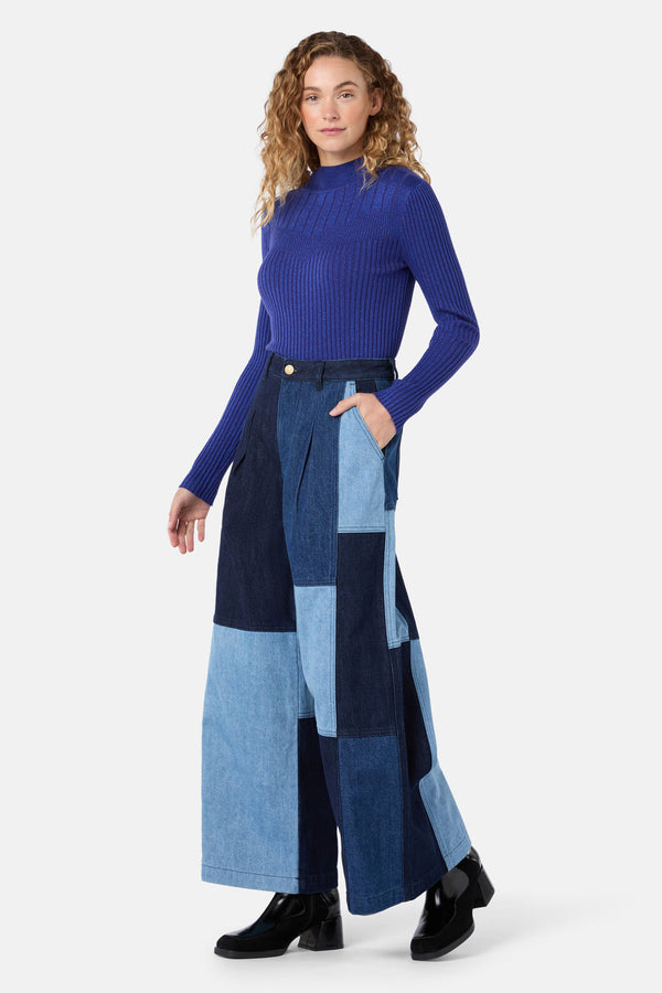 Gorman - Puzzle Denim Spliced Skort - denim
