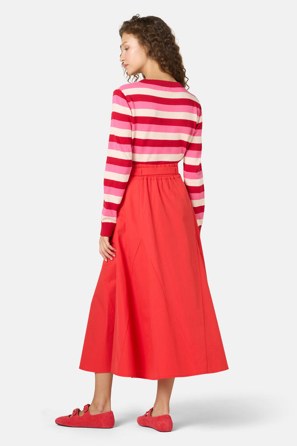 Gorman - Peony Midi Cotton Skirt - red