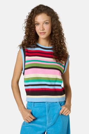 Gorman - Rainbow Knit Vest - stripe