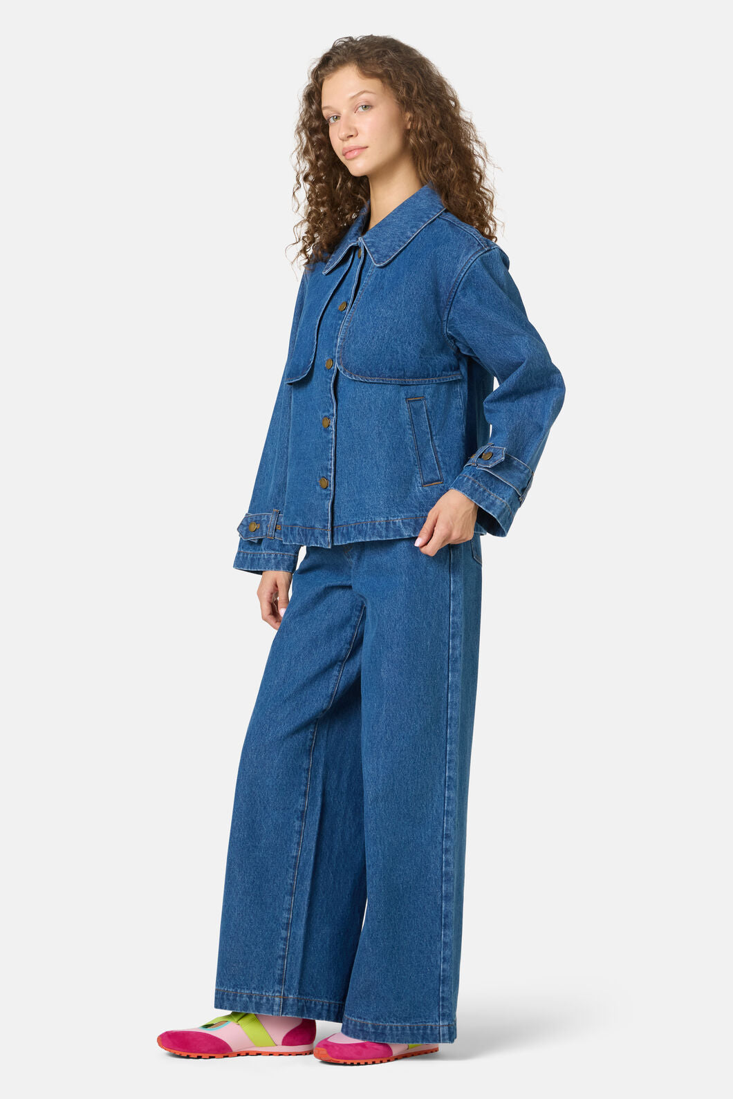 Gorman - Margaux Cropped Denim Jacket - mid-blue