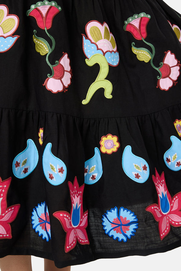 Gorman - Paisley Parade Tiered Dress - black