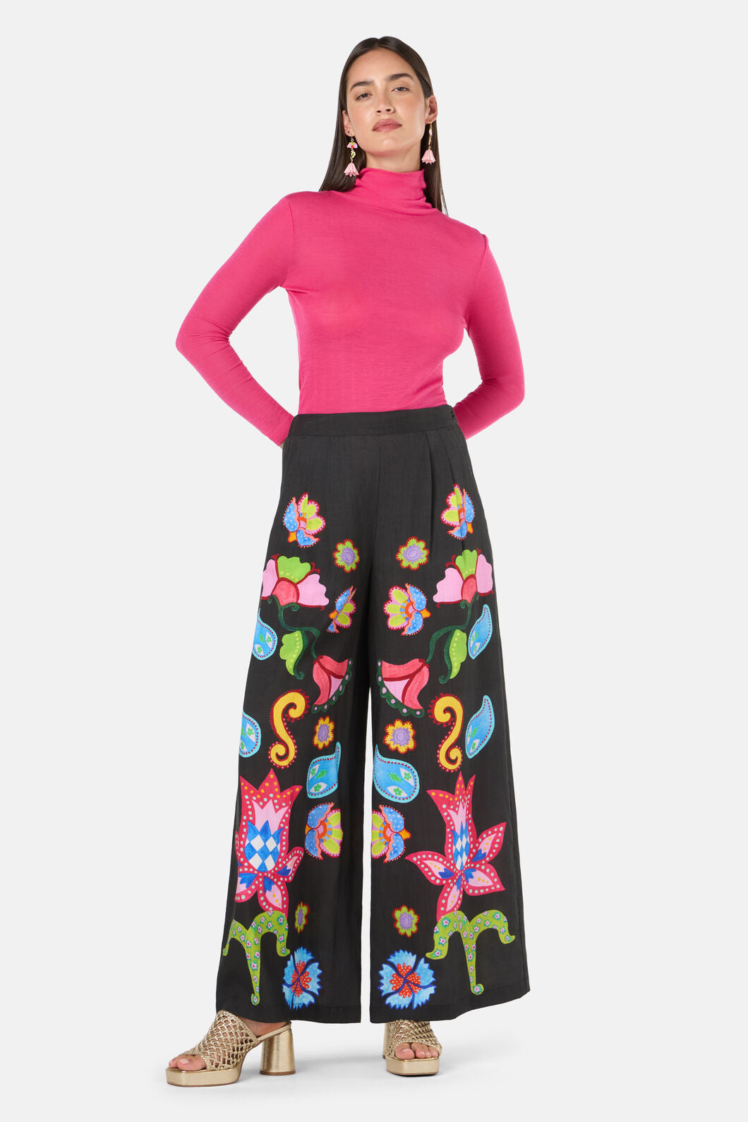 Gorman - Paisley Parade Print Pant - black