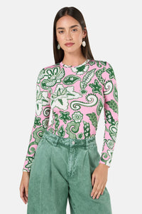 Gorman - Paisley Parade Long Sleeve Top - pink