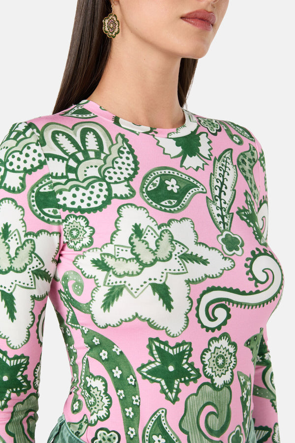 Gorman - Paisley Parade Long Sleeve Top - pink