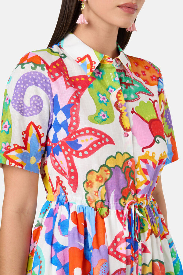 Gorman - Paisley Parade Shirt Dress - white