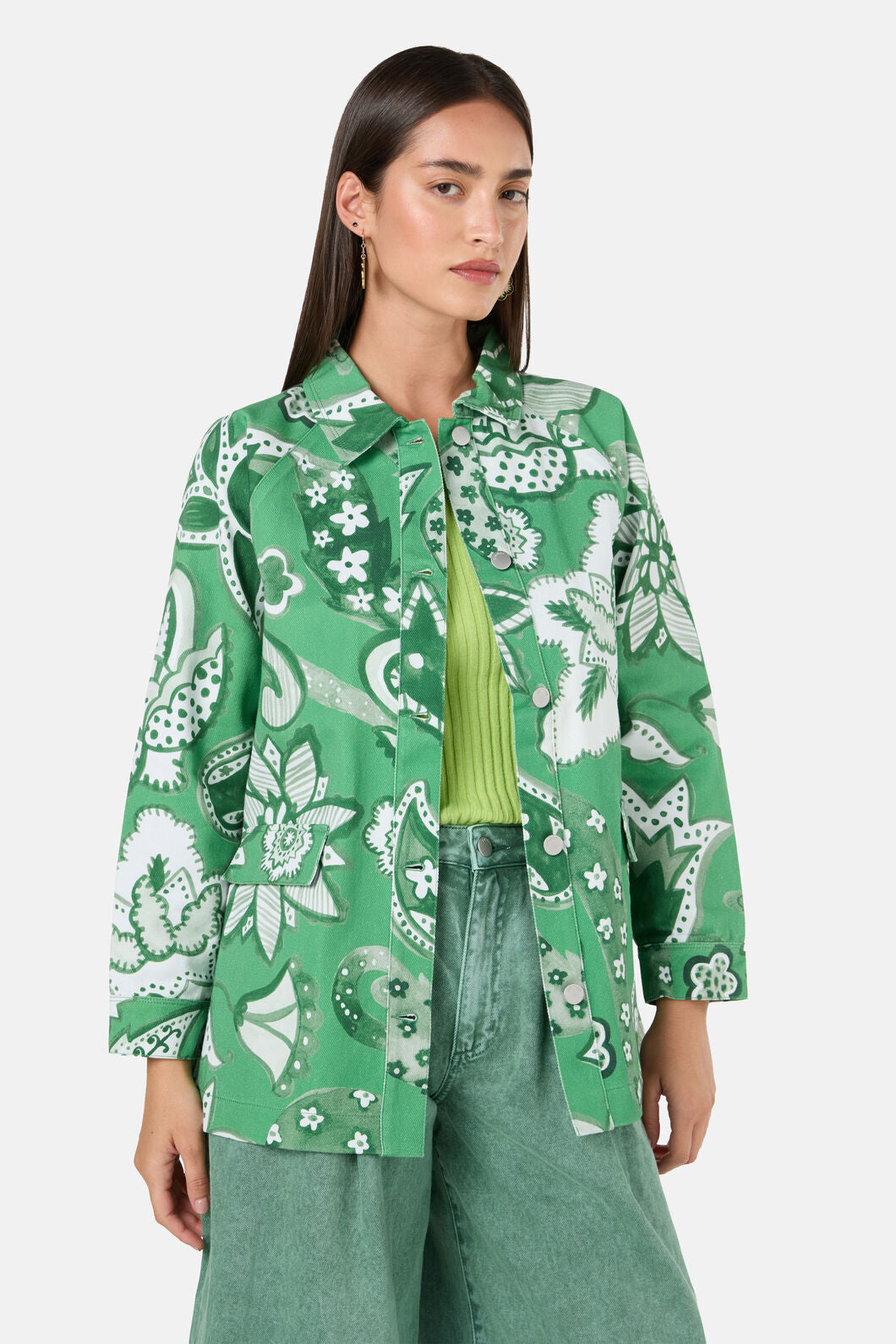 Gorman - Paisley Parade Denim Shacket - green