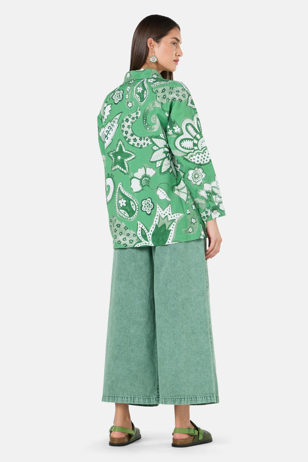 Gorman - Paisley Parade Denim Shacket - green