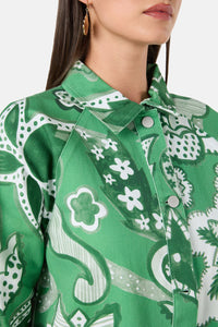Gorman - Paisley Parade Denim Shacket - green