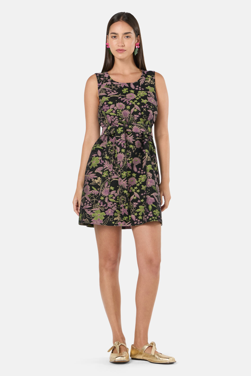 Gorman - Floral Flight Denim Mini Dress - black