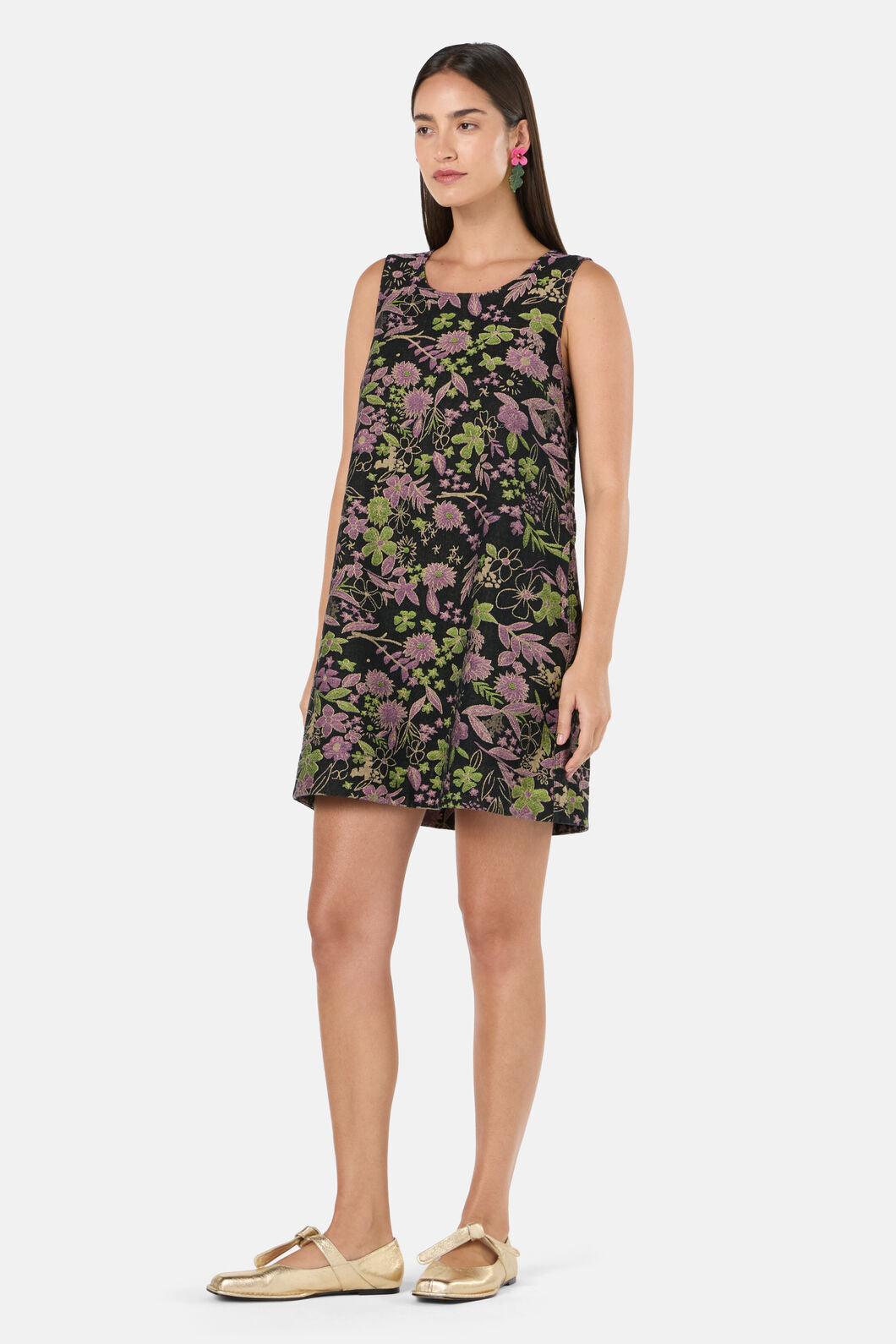 Gorman - Floral Flight Denim Mini Dress - black