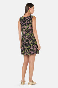 Gorman - Floral Flight Denim Mini Dress - black