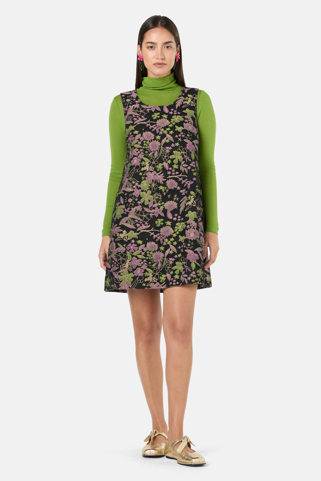 Gorman - Floral Flight Denim Mini Dress - black