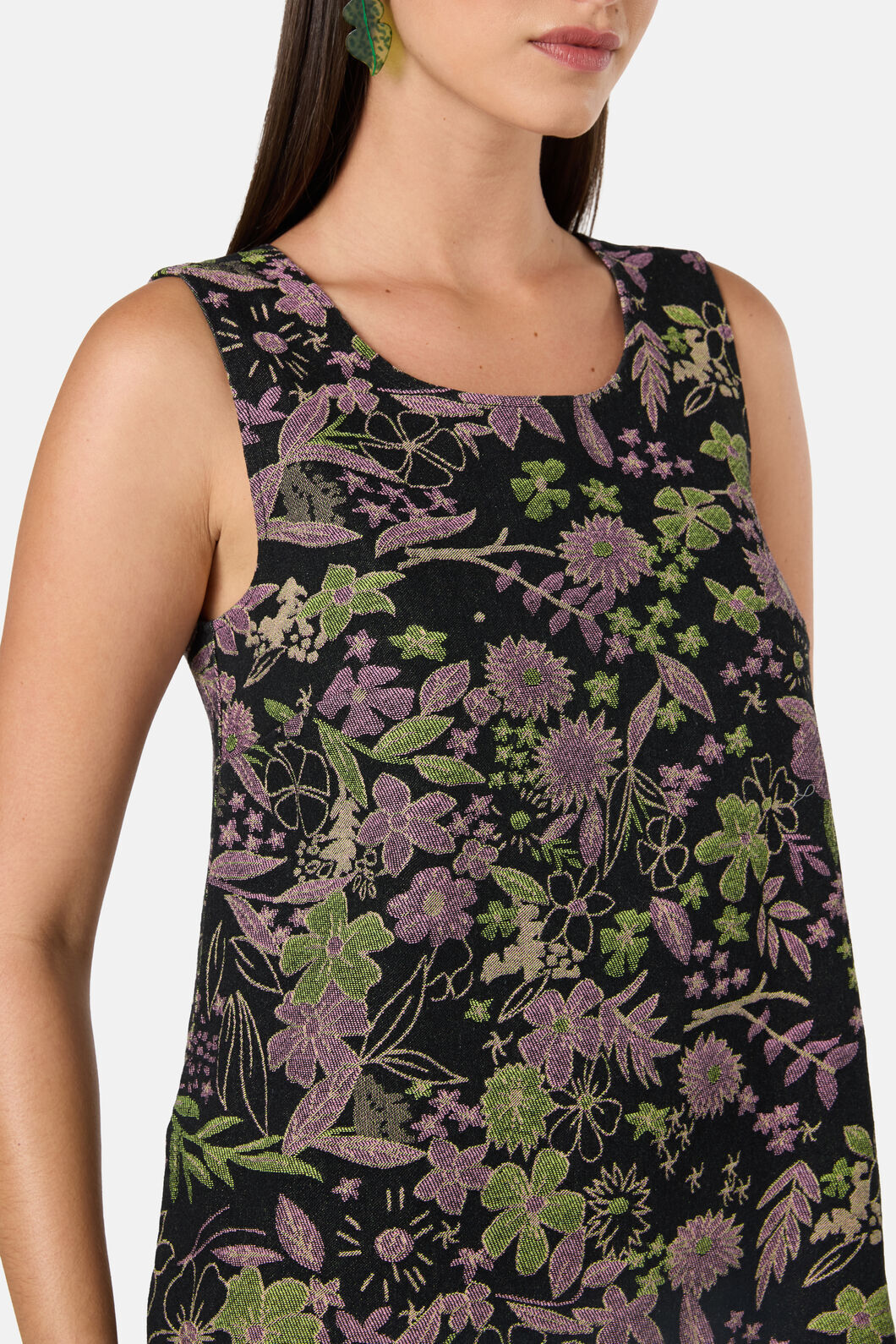 Gorman - Floral Flight Denim Mini Dress - black