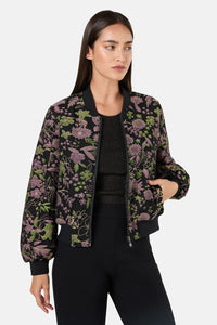 Gorman - Floral Flight Denim Bomber - black