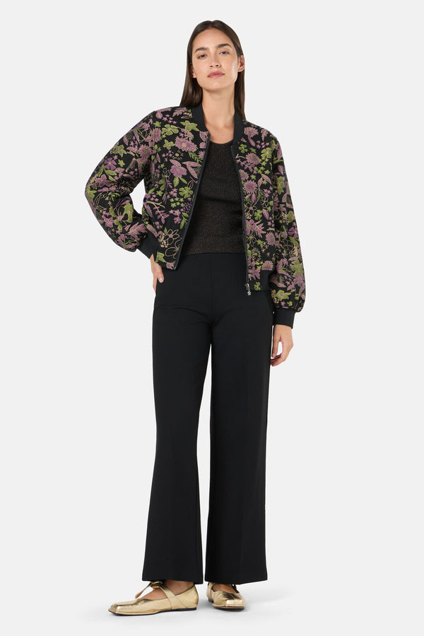 Gorman - Floral Flight Denim Bomber - black