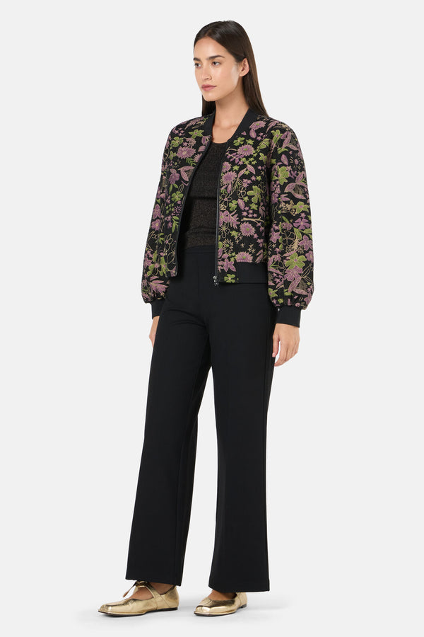 Gorman - Floral Flight Denim Bomber - black