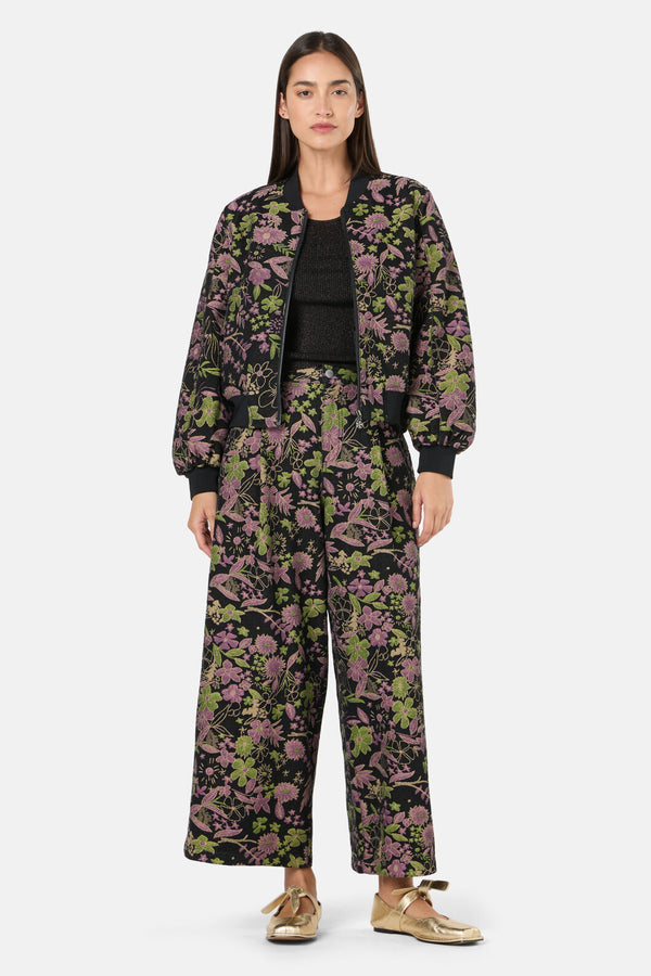 Gorman - Floral Flight Denim Bomber - black