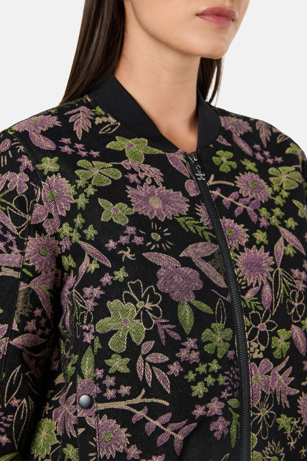 Gorman - Floral Flight Denim Bomber - black