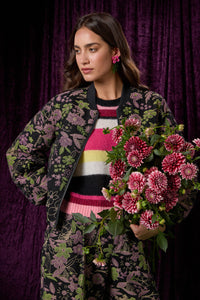 Gorman - Floral Flight Denim Bomber - black