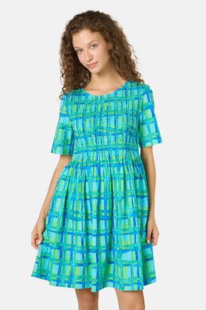 Gorman - Montage Check Shirring Dress - check