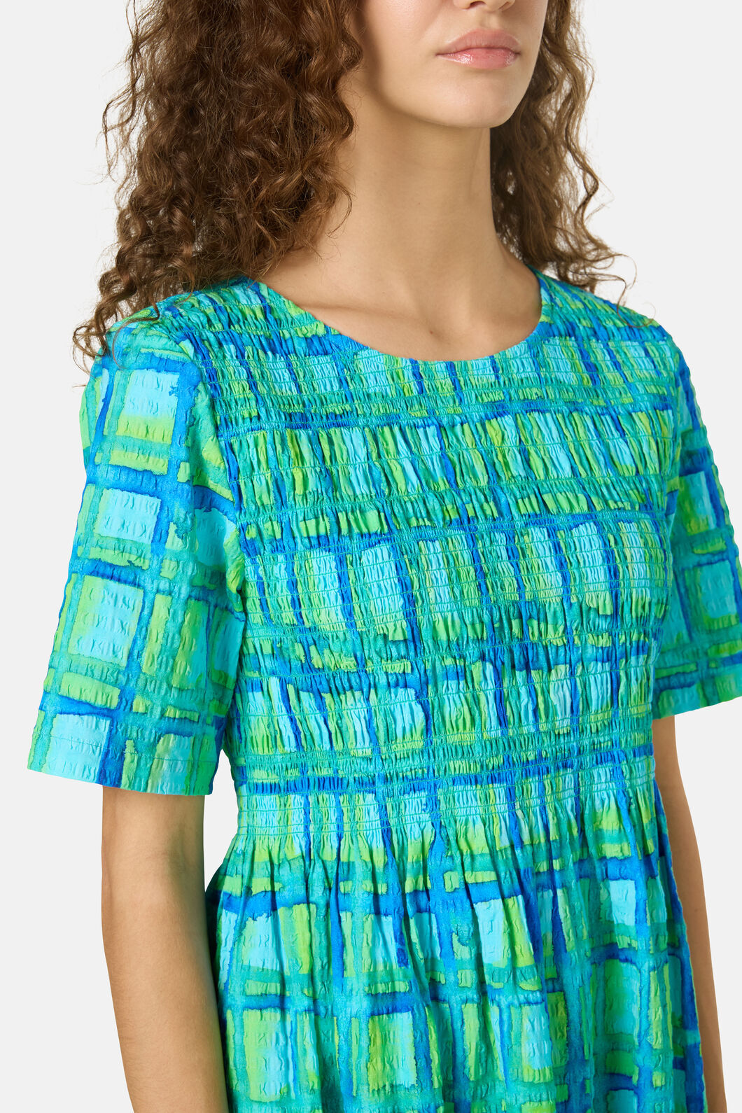 Gorman - Montage Check Shirring Dress - check