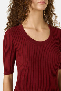 Gorman - Allegra Scooped Neck Knit Top - plum