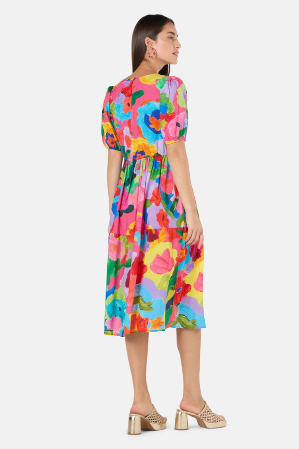 Gorman - Expressionist Tiered Dress - print