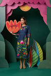 Gorman - Pretty Protea Embroidered Dress - navy