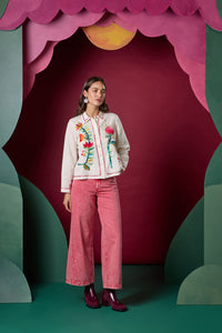 Gorman - Pretty Protea Embroidered Shirt - cream