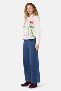 Gorman - Pretty Protea Embroidered Shirt - cream