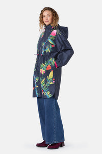 Gorman - Pretty Protea Long Raincoat - navy