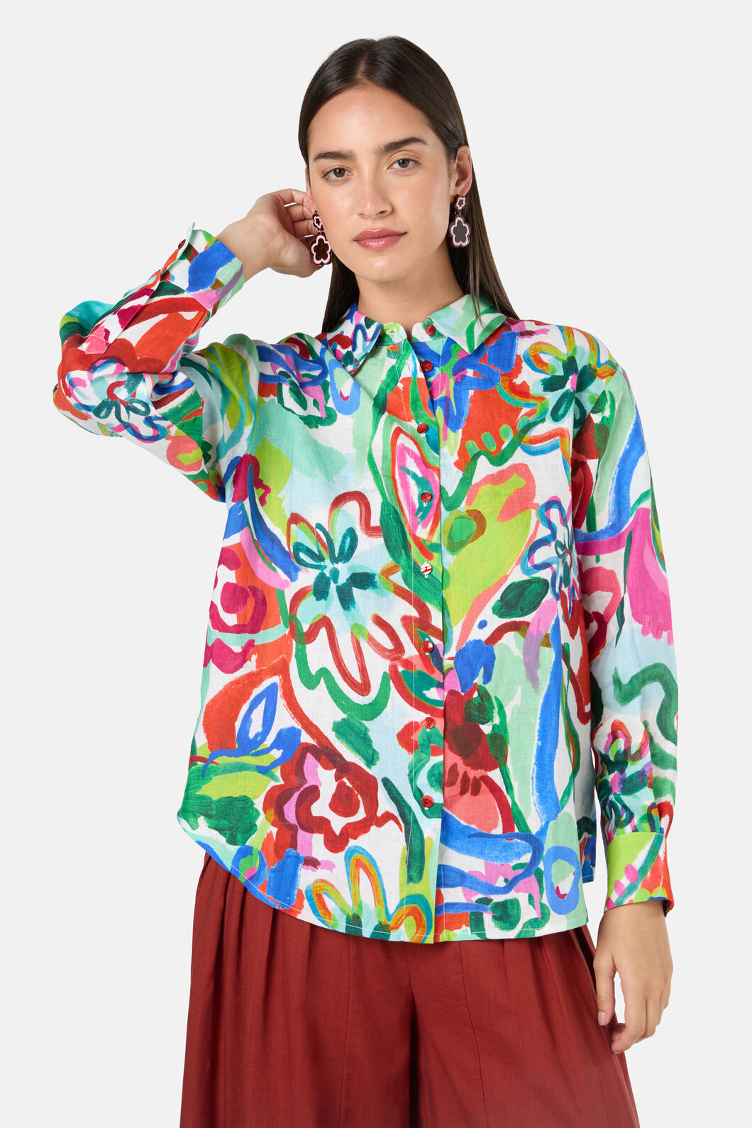 Gorman - Abstract Flower Linen Shirt - print