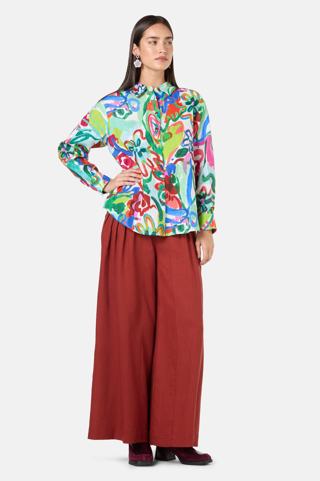 Gorman - Abstract Flower Linen Shirt - print