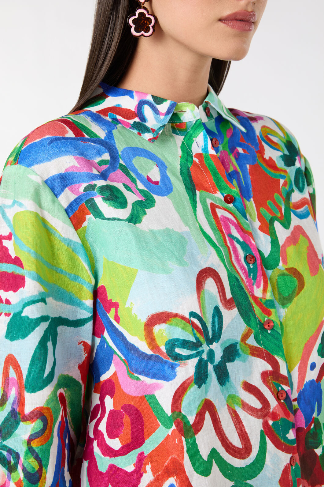 Gorman - Abstract Flower Linen Shirt - print