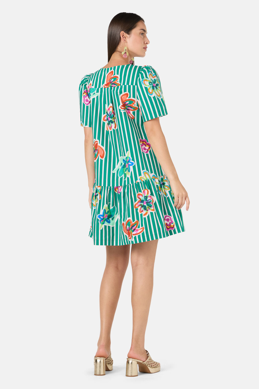 Gorman - Abstract Flower Tie Smock Dress - print