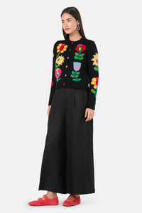 Gorman - Whimsical Blooms Cardigan - black